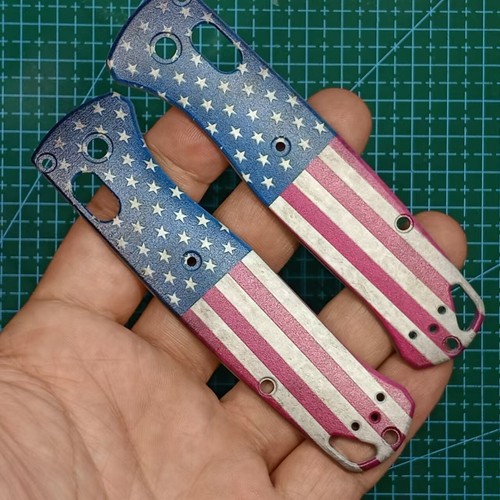 Custom Made USA Flag War Edition TC4 Grip Handle Scales for Benchmade Bugout 535 - Bild 2 von 19