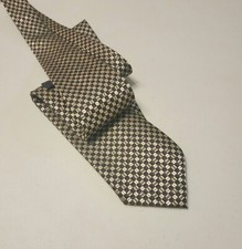 BOSS HUGO BOSS Yellow Black Geometric Silk Tie Made In Italy 61"-3" EX COND