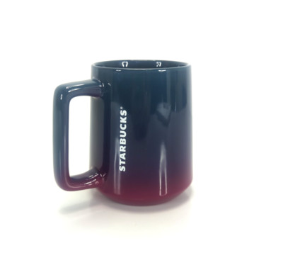 Starbucks 2022 Ocean Gradient Ceramic Mug Coffee Ombré Blue Purple 14 fl oz Used