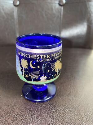 vintage cobalt blue shot glass