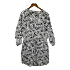 Vince Camuto Long Sleeve High Waist Button Up Leopard Dress Drawstring Jumper 12