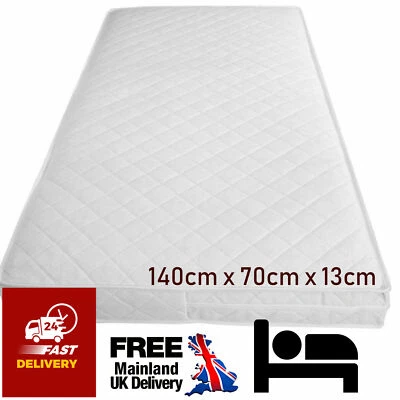 Junior Bed Mattress Quilted Baby Cot bed Mattres Waterproof Breathable 140x70x13