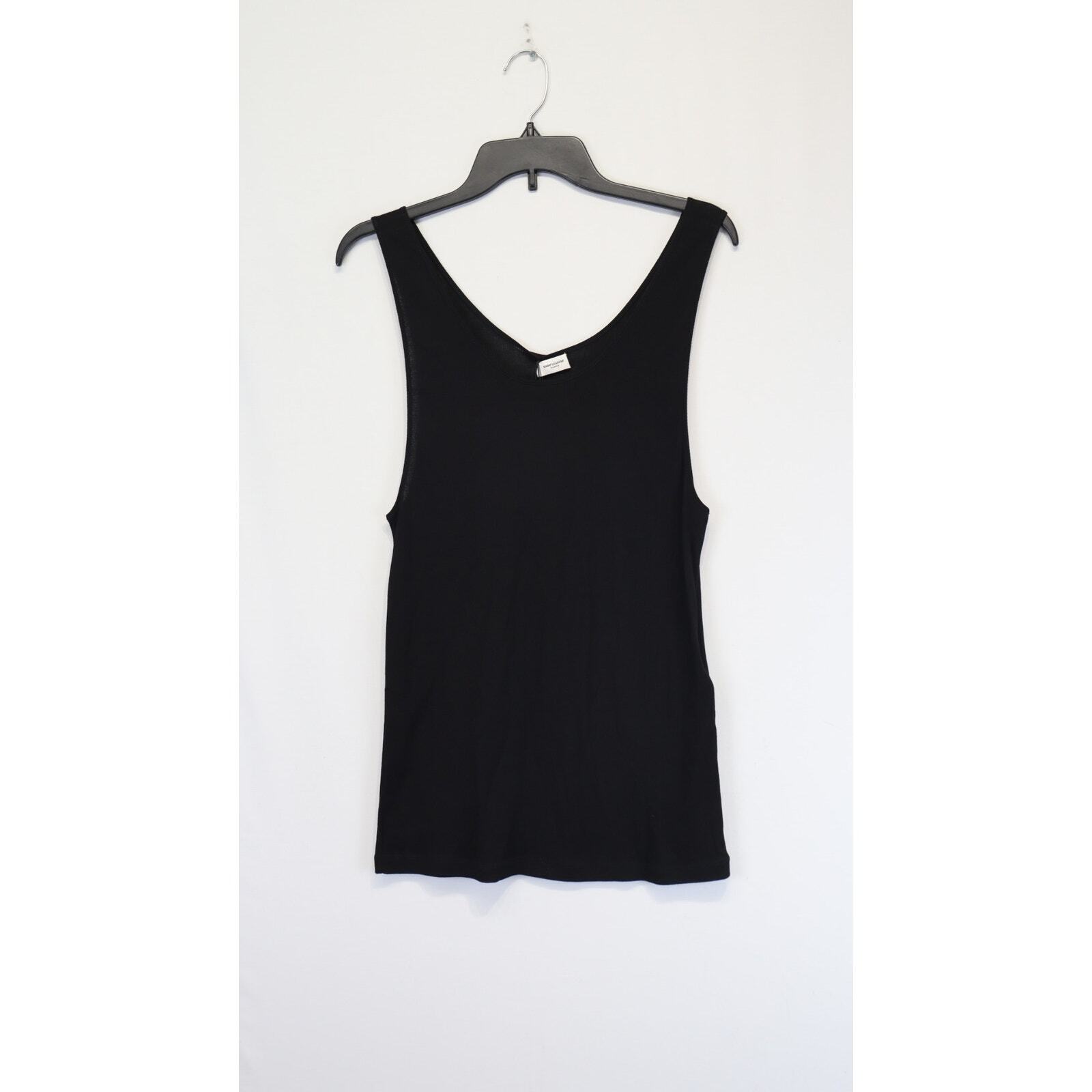 Maglietta Saint Laurent Paris Vela Cote Debardeur Decollete in Nero nuova con etichette X Large