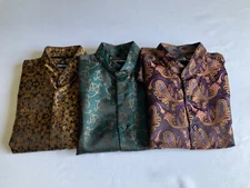Barry Wang Paisley Men Shirts Size M Long Sleeve You pick !