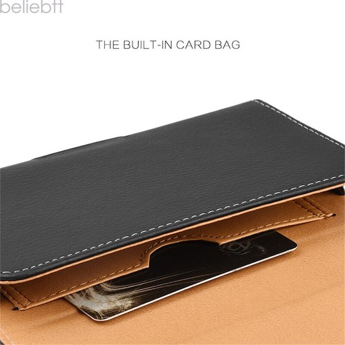 Mens Large Horizontal Universal Leather Cell Phone Case Cover Pouch Holster Belt - Picture 19 of 21