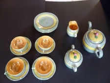 Takito Lusterware Tea Set for 4 16 pieces Beautiful Color  Detail  Japan