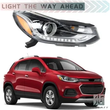 Headlight For Chevy Trax 2017-2019 Projector Black Halogen w/ LED DRL Right Side