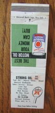 TEXACO GAS STATION MATCHBOOK: STRONG OIL (WATER MILL, NEW YORK) (1950s) -F24