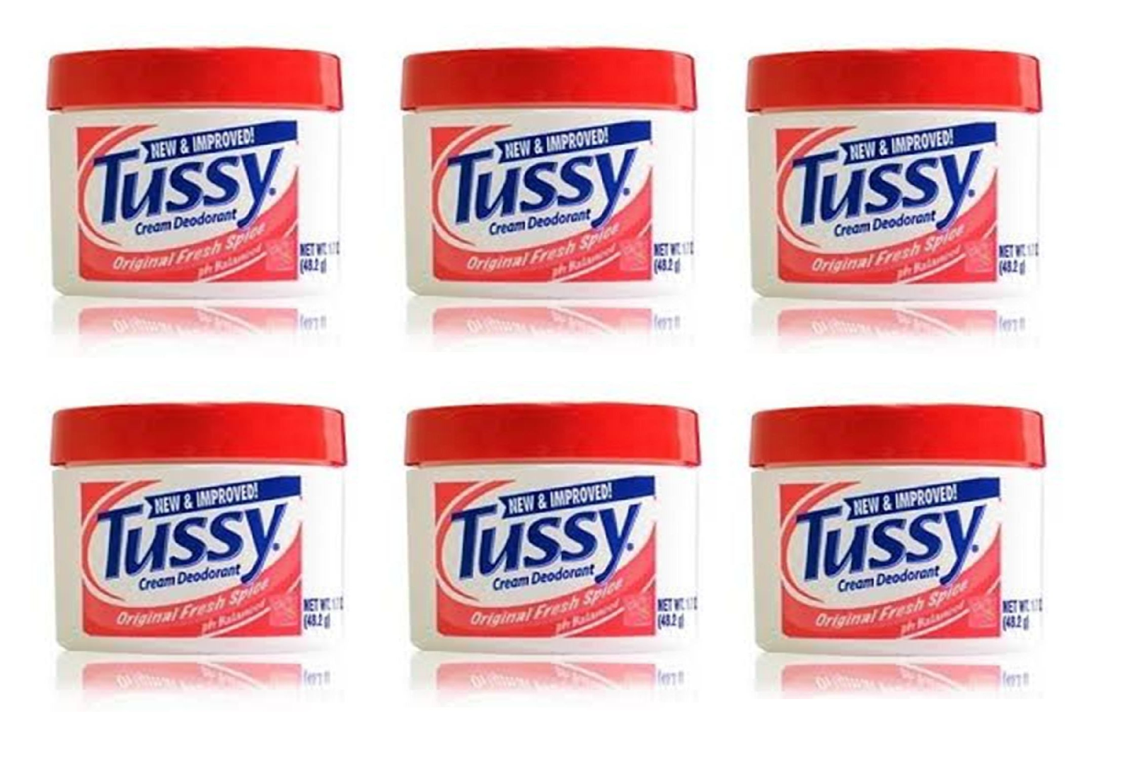 Tussy Cream Deodorant Original Fresh Spice (W/ RED OR WHITE CAP) 1.7 oz (6 pack) eBay