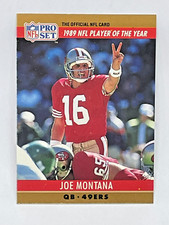 1990 Pro Set Joe Montana 1989 NFL Player Of the Year Error/Color Misprint Card#2