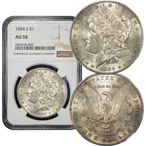 1884-S Morgan Dollar $1 NGC AU55