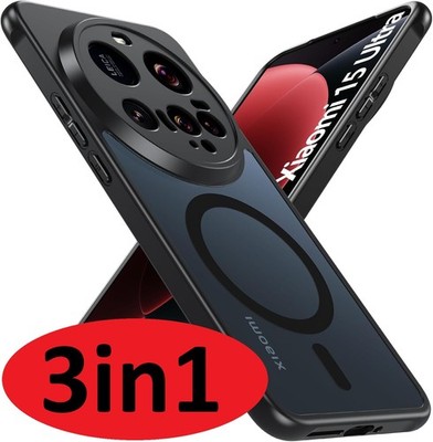 Xiaomi  17/ 15 Ultra 5G Magsafe Black Handyhülle + 2x  Panzerfolie Schutzglas