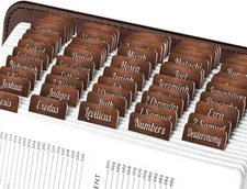 Essexwares - Brown Leather Look Bible Tabs for Old and New Testament, 80 Large P