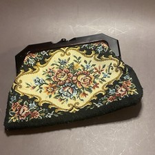 Vintage Floral Tapestry Style Fabric Clutch Coin Purse Bag Romantic Cottage