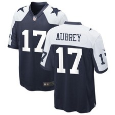 Men's Brandon Aubrey Navy Thanksgiving Stitched Jersey