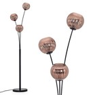 HOFSTEIN Cesaro Stehlampe aus Metall/Riffelglas Schwarz/Kupferfarben Stehleuchte