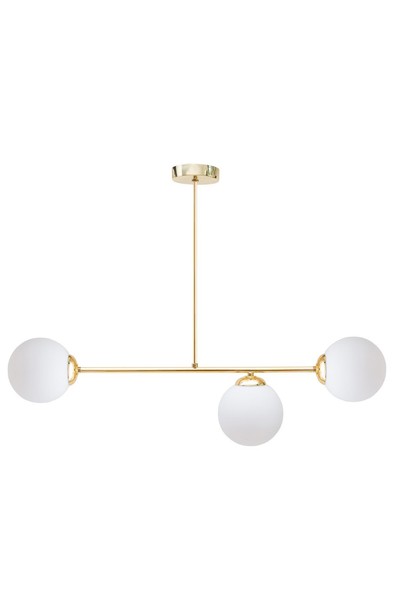 Deckenleuchte Esstisch Glas Metall Blendarm In Gold Weiß E27 Kugel Deckenlampe-image