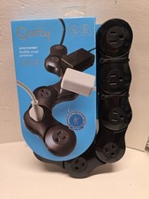 Quirky Pivot Power Flexible  Adjustable 6 Outlet  Surge Protector Strip BLACK