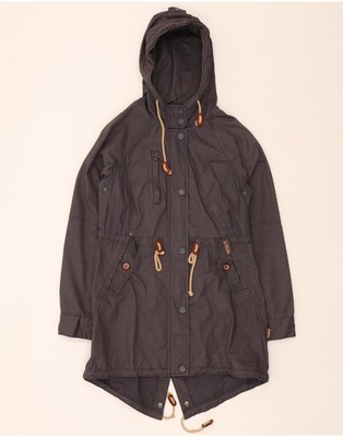KHUJO Damen Parka Jacke mit Kapuze UK 14 mittelgrau Polyester DQ24