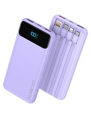 Portable Charger, 10000mAh 22.5W Fast Charging Power Bank with 4 Built-in Cab...