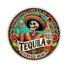 Tin Metal Signs 8 x 8inch (20 x 20cm)"TEQUILA" Vintage metal wall decoration wit