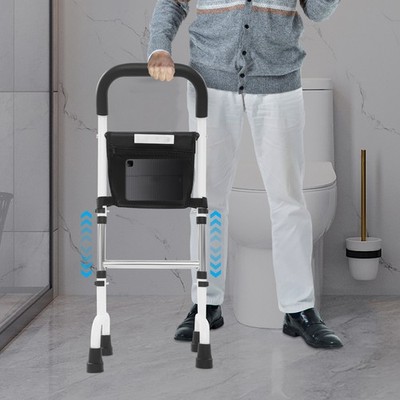 Bed Standing Aid Rail with LED Light Adjustable Height Standing Assist Aid