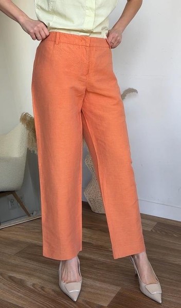 Women Weekend Max Mara Trousers Orange Linen 38
