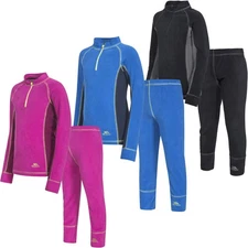 Trespass Kids Bubbles Warm Winter Thermal 1/2 Zip Top Bottoms Baselayer Set