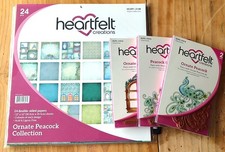 Heartfelt Creations "Ornate Peacock" Stamps, Dies, and Paper Lot