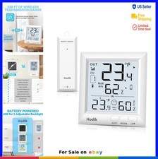 Wireless Thermometer Indoor Outdoor 330ft Range Humidity Monitor Alarm Large