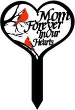 Memorial Grave Markers for Cemetery, Heart Memorial Plaque Stake Cardinals Garde