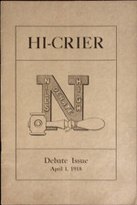 1918 Hi-Crier Niles High School Debate Issue School News Magazine 16 pages