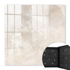 Schwarz Design Schl&uuml;sselkasten aus Metall mit Glasfront Marmor-Eleganz 30x30 cm