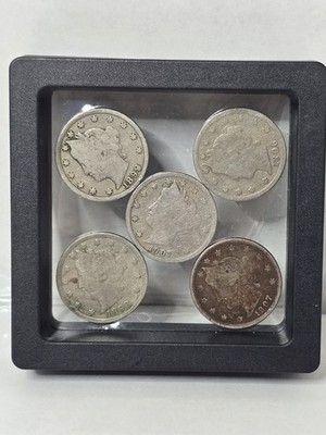 Ugly/Cull Liberty (V) Nickels Lot of 5 In A 3d Printed Display