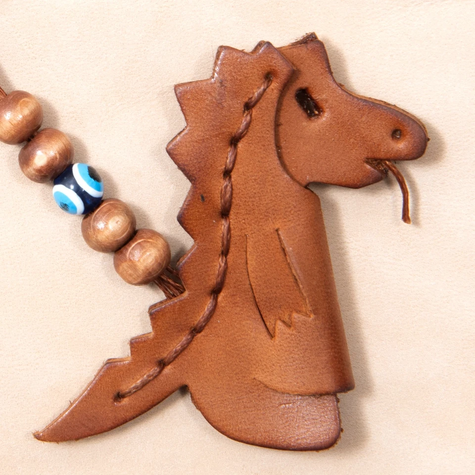 Llavero de cuero dragón hecho a mano fantasía animal encanto regalo para mujeres hombres conductores Foto 3 de 4