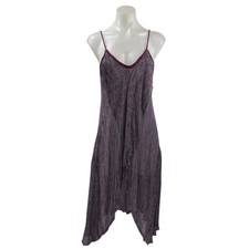 Free People Purple Sleeveless Cami Camisole Asymmetric Slip Mini Tank Dress Sz S