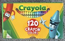 Crayola 120ct Box of Crayons With Sharpener 2016 Brand New Sealed In Plastic