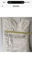 MAGGIE SOTTERO COUTURE Wedding Dress Ivory Strapless Lace Up Corset Ruched sz 12