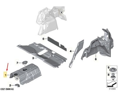BMW X1 U11 Tunnel Schalldämmung 51487952071 NEU ORIGINAL
