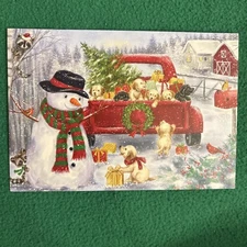 LIQUIDATING-Leanin’ Tree Christmas Greeting Card “Wishing You Lots Of Frosty…”