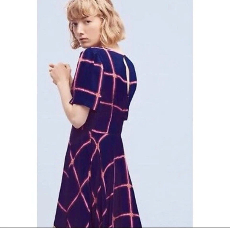 Vestido Anthropologie HD in Paris 12 Midi Ventana Mordedura de Tiburón Asimétrico Ab13 Foto 4 de 4