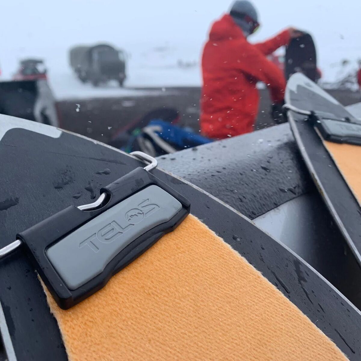 Telos Snowboards Custom Fit Alpinist 100% Mohair Splitboard Skins By Kohla Brown