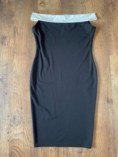 Boohoo Plus Cindy contrast panel white and blue midi bodycon dress uk 20 eur 48
