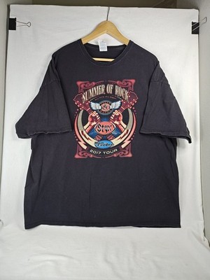 2017 Tour Summer Of Rock Tshirt Black Men's STYX Speed Wagon Don Felder 3XL XXXL