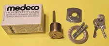 MEDECO RIM 1 1/16 HIGH SECURITY DOOR LOCK CYLINDER FOR JIMMY PROOF DOOR LOCK NEW