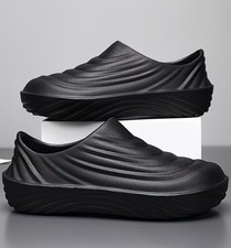 Black Non-Slip Kitchen Work Shoes Waterproof Slip-On Chef Nurse Comfort Clogs