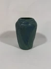 Van Briggle Pottery Ming Blue Leaf Bottle Vase 6"