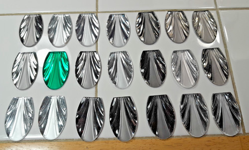 Vintage Cast Glass Cabochon LOT Art Deco 21 pieces Gray Green Clear Crystal