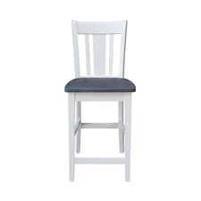 San Remo Solid Wood CounterHeight Stool in White and Heather Gray