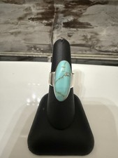 TURQUOISE OVAL STERLING SILVER RING SIZE 7